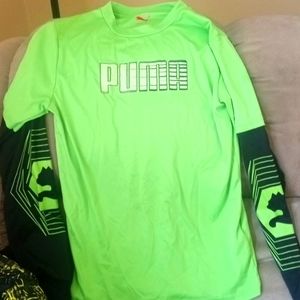 Puma green and black boys shirt